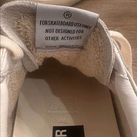 GG Collection Cream and Grey Gold Star Sneakers - Picture 7 of 8